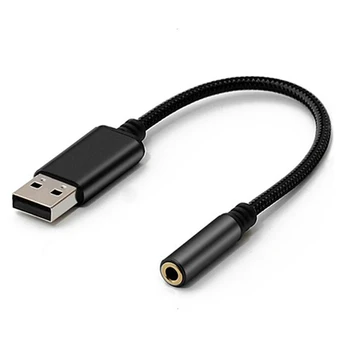 3X USB 3,5 Mm Priključek za Slušalke Avdio Adapter za Zunanji Stereo zvočna Kartica Za PC, Laptop,Za PS4,Za Mac (Za 0,6 Noge,Črna)