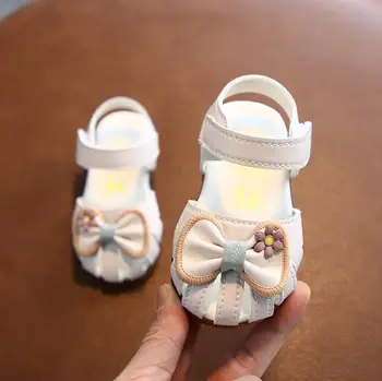 Srčkan Metulj-vozel Dekle Sandale za Otroke 2021 Novo Poletje Malčka Sandali Baby Čevlji za Dekle, Princesa Čevlji