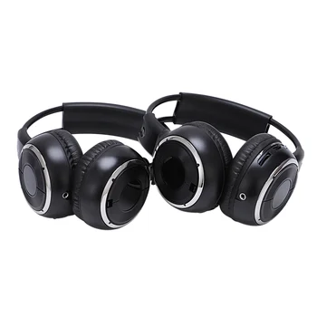 2 x Dvojni Infrardeče Brezžične Stereo Slušalke Slušalke IR Avto DVD Predvajalnik Vzglavnik Črna